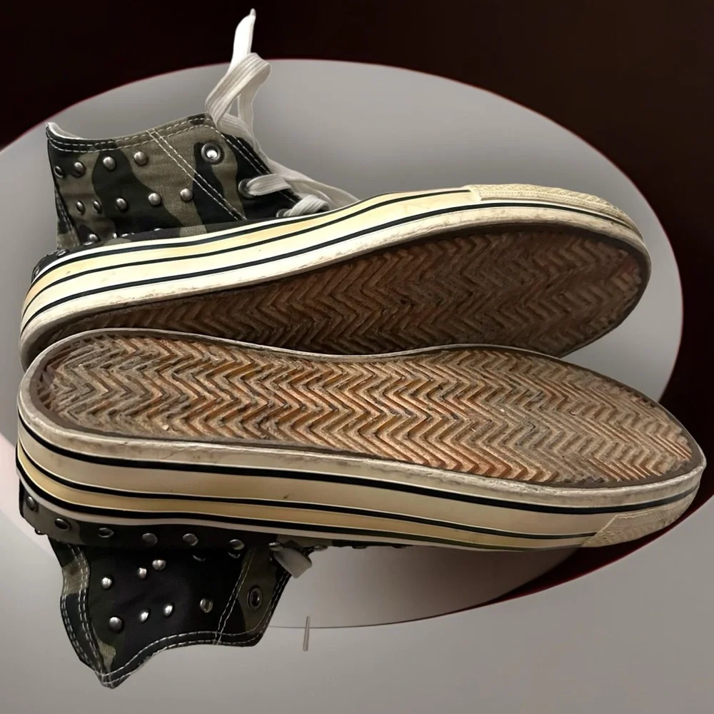 Women’s Bucco 10m High Top Sneakers Camouflage Shoes Studs Canvas Camo Zipper - Picture 7 of 7